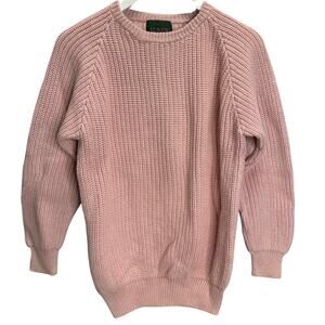 Vintage J. Crew Outfitters Knit Sweater Size L Blush Pink Chunky Knit Crewneck